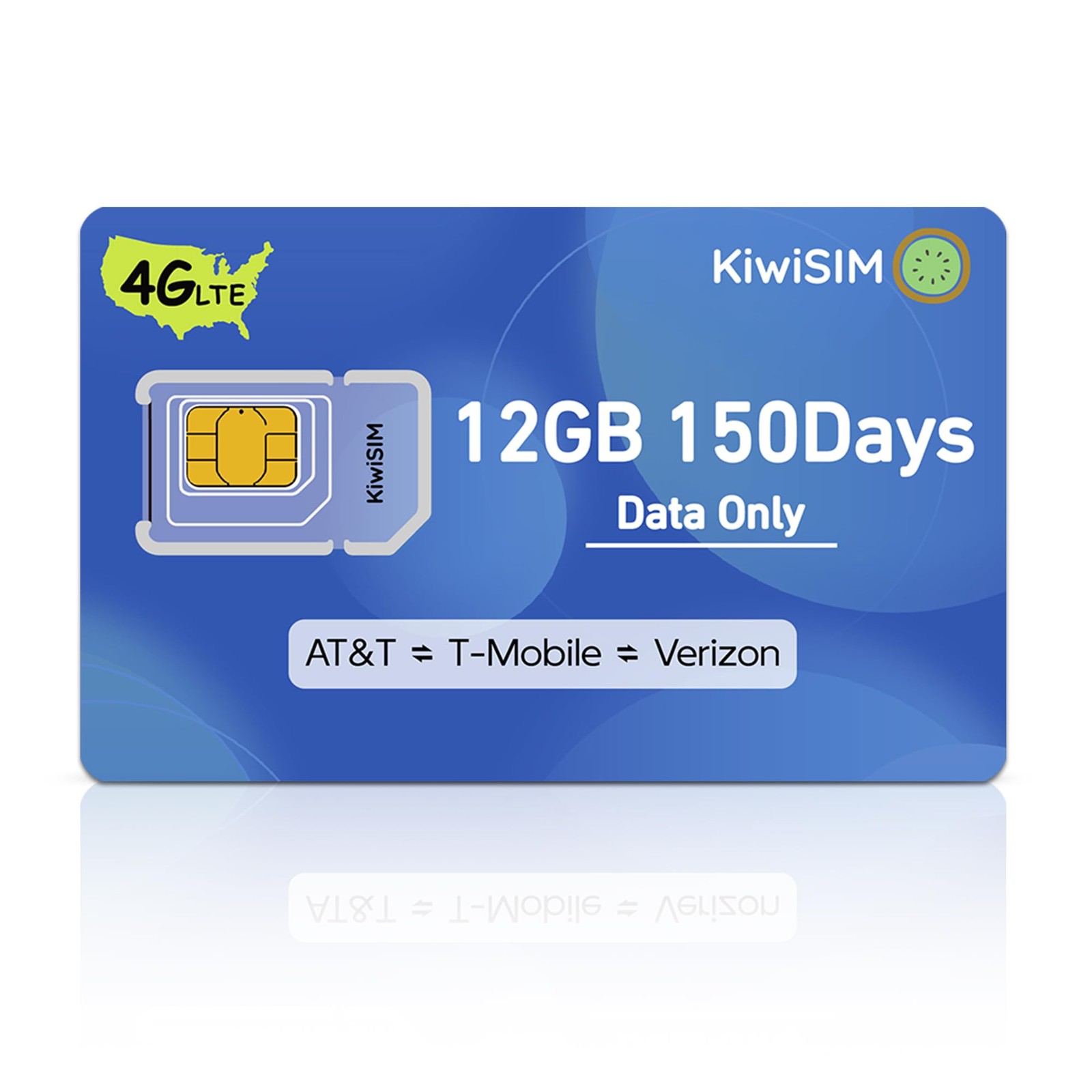 SIM Card Data Only 12GB 150Days,4G LTE US SIM Card for Unlocked Phone/Router/...