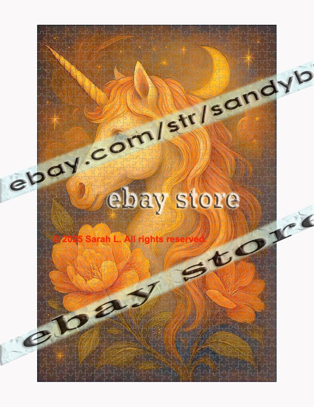 1000 piece jigsaw puzzle Blossom Unicorn Floral fantasy floral