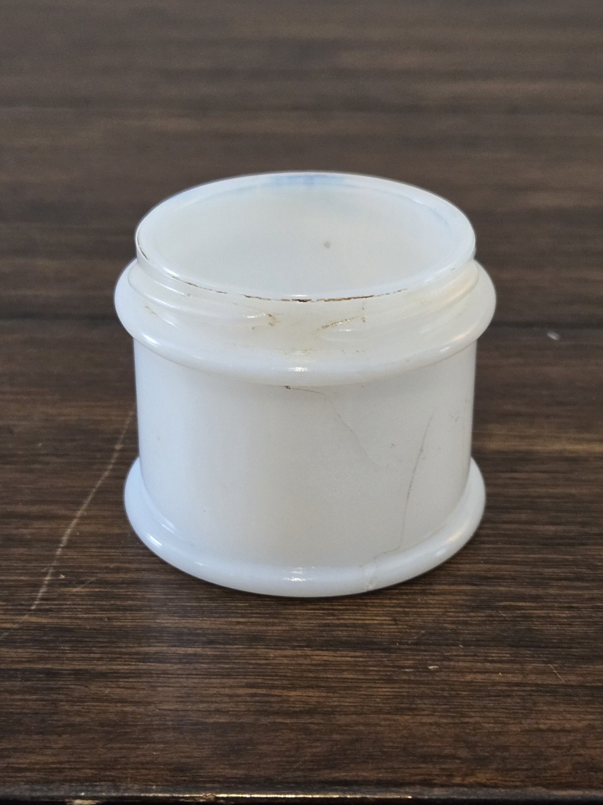 VTG 30s Hazel Atlas White Milk Glass Mini Makeup Container No Lid Flaw