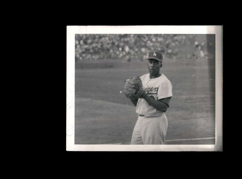 John Roseboro JSA Signed Vintage 4x5 1950`s Los Angeles Dodgers Original Photo