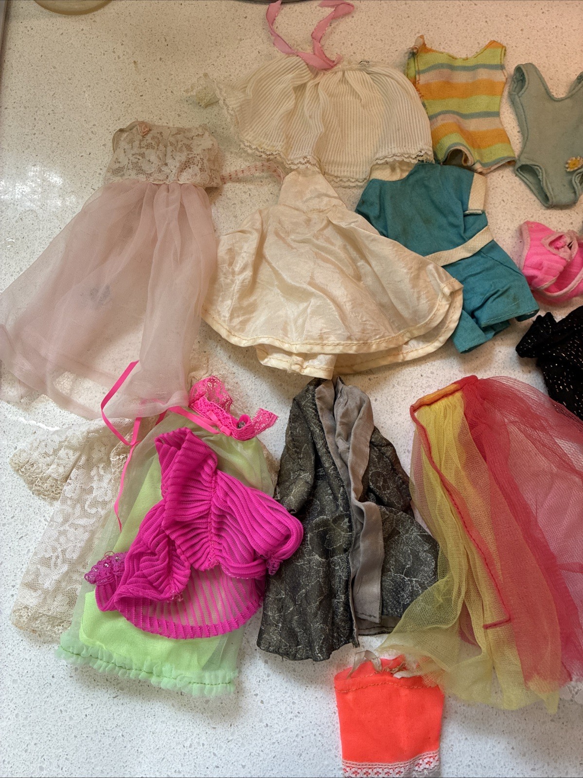 Vintage Lot 28 Fashion Doll Clothes Skirts Bathing Suits   Sold As Used