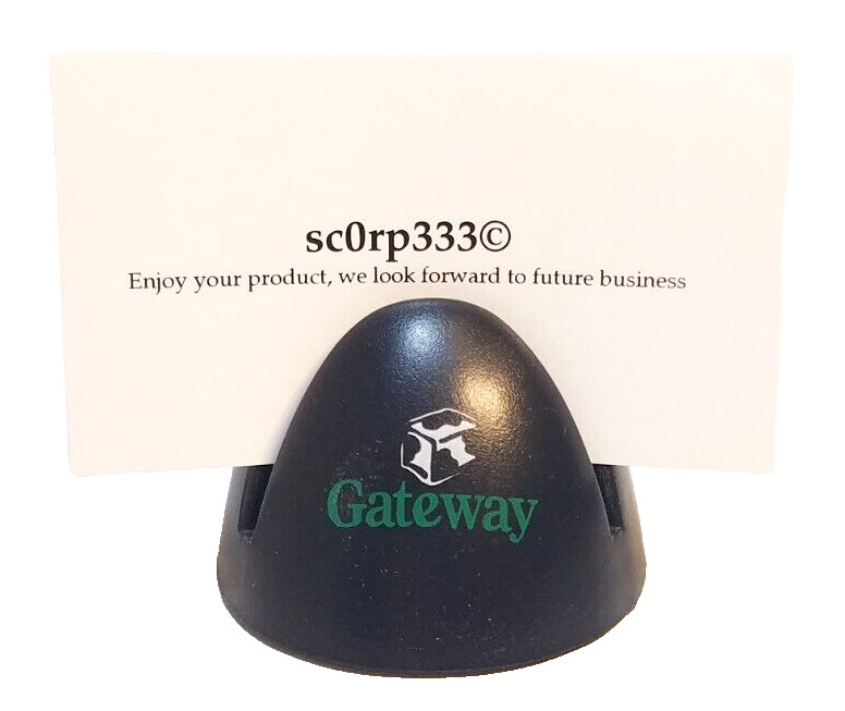 Gateway Computer Y2K 2000 Business Card Holder For Office Desk RARE WoW