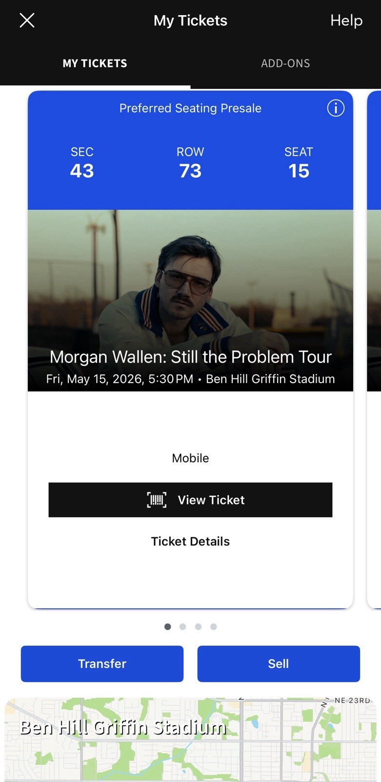 Morgan Wallen Still The Problem 2026 Set of 4 Concert Tickets: Gainesville Fl