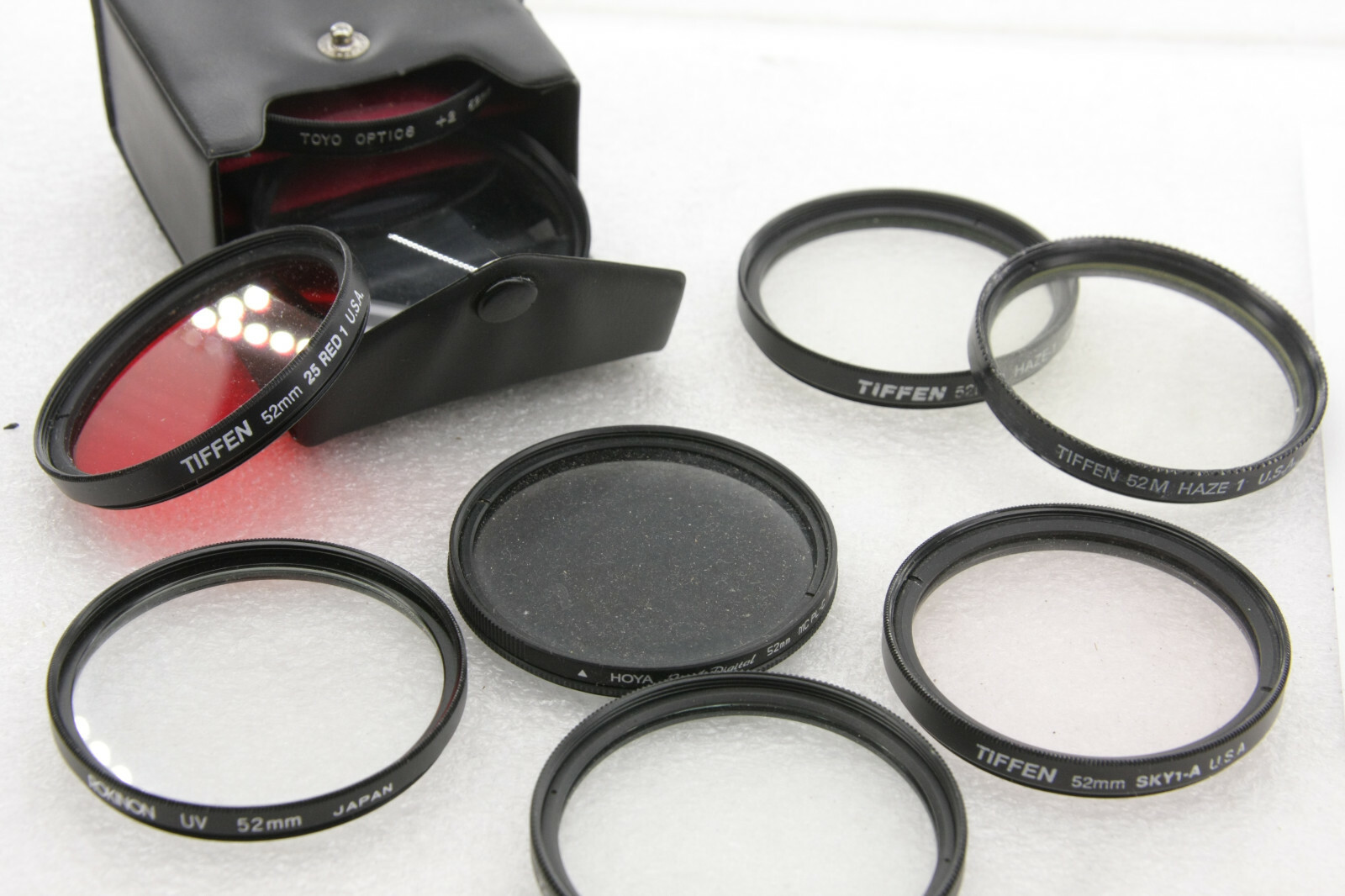 52mm Photo Filters - ASSORTED PARTS - Toyo Tiffen - Dirty Scratchy Glass USED