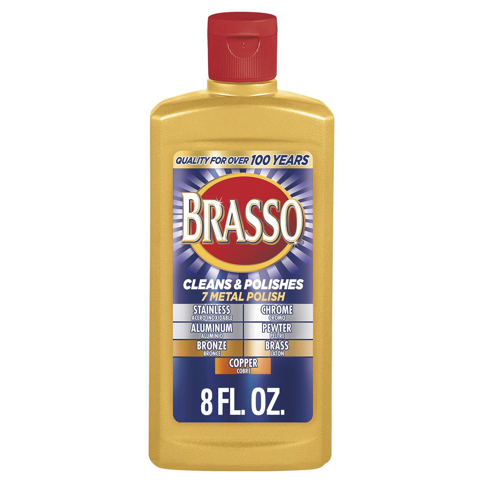 RECKITT BENCKISER Brasso 2660089334 8 oz Metal Polish for 8 Fl Oz (Pack of 1) 