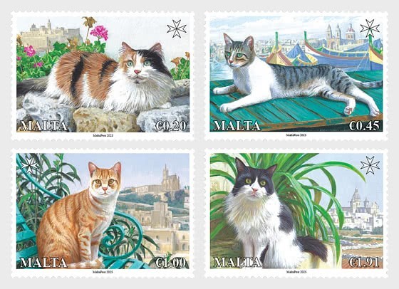 MALTA 2025 CAT ON STAMP CATS ON STAMPS CHATS SET OF 4 PETS 19789-16