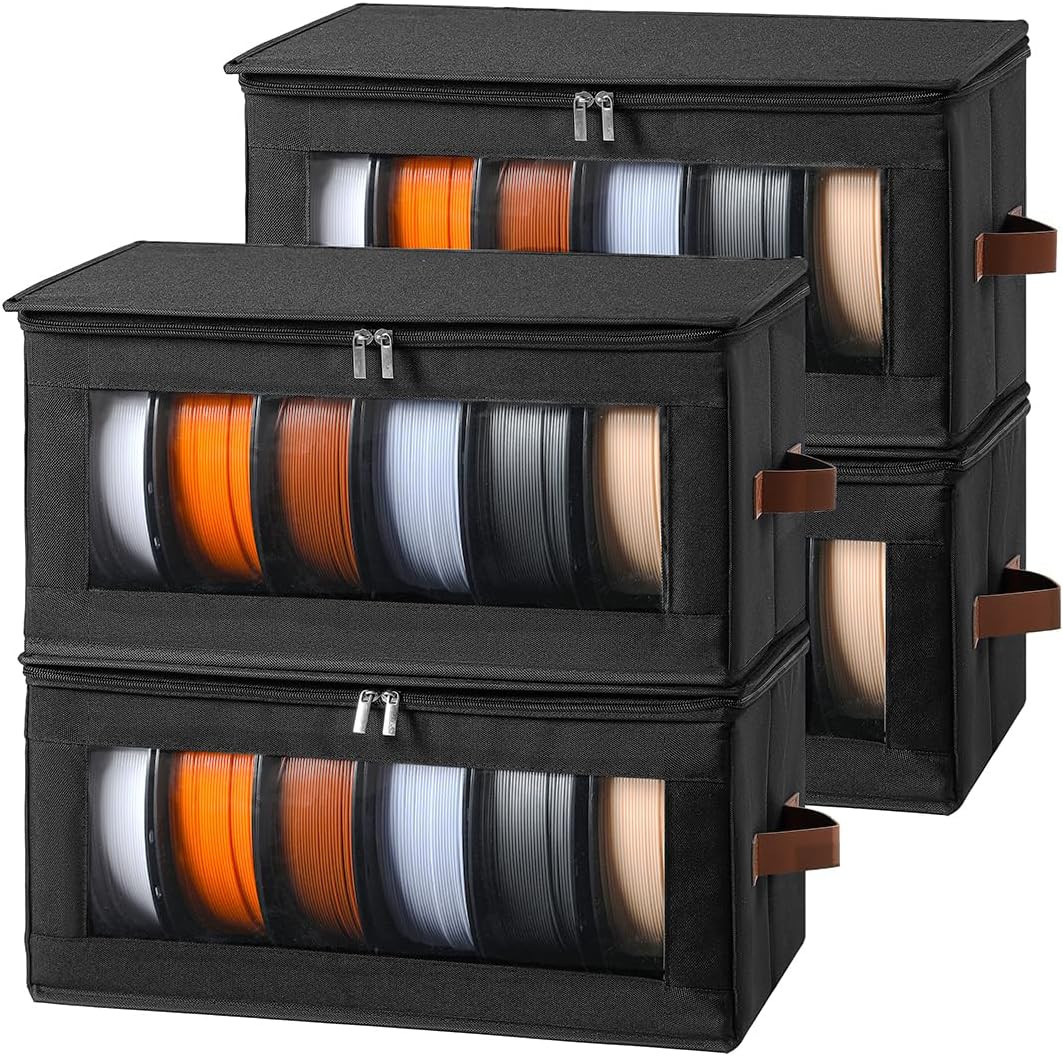 Filament Storage Box - 4 Pack 3D Printer Filament Storage Containers with Desicc