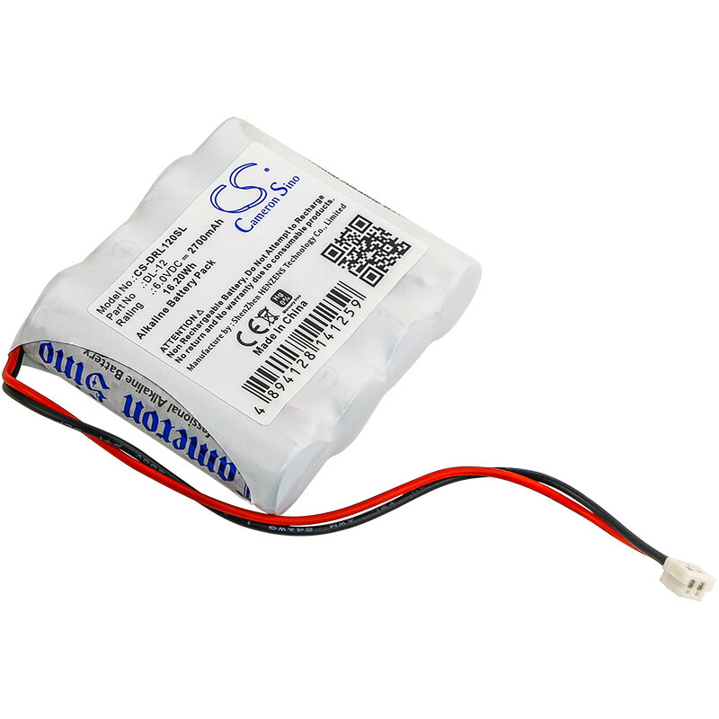 Alkaline BATTERIE 6V 2700mAh DL-12 For Interstate DRY0201, SafLok A28110