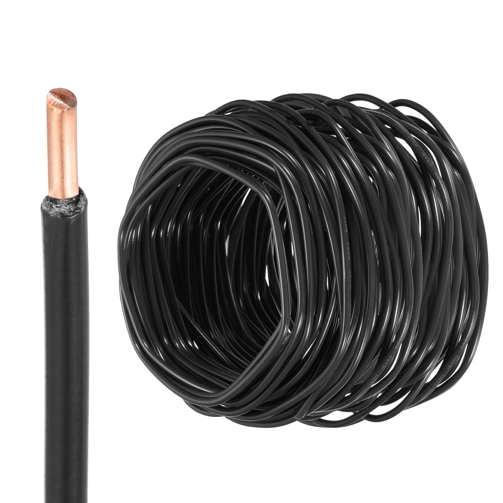 MECCANIXITY THHN Wire 12AWG 200ft Insulated Solid Copper Power Cable 600V UL