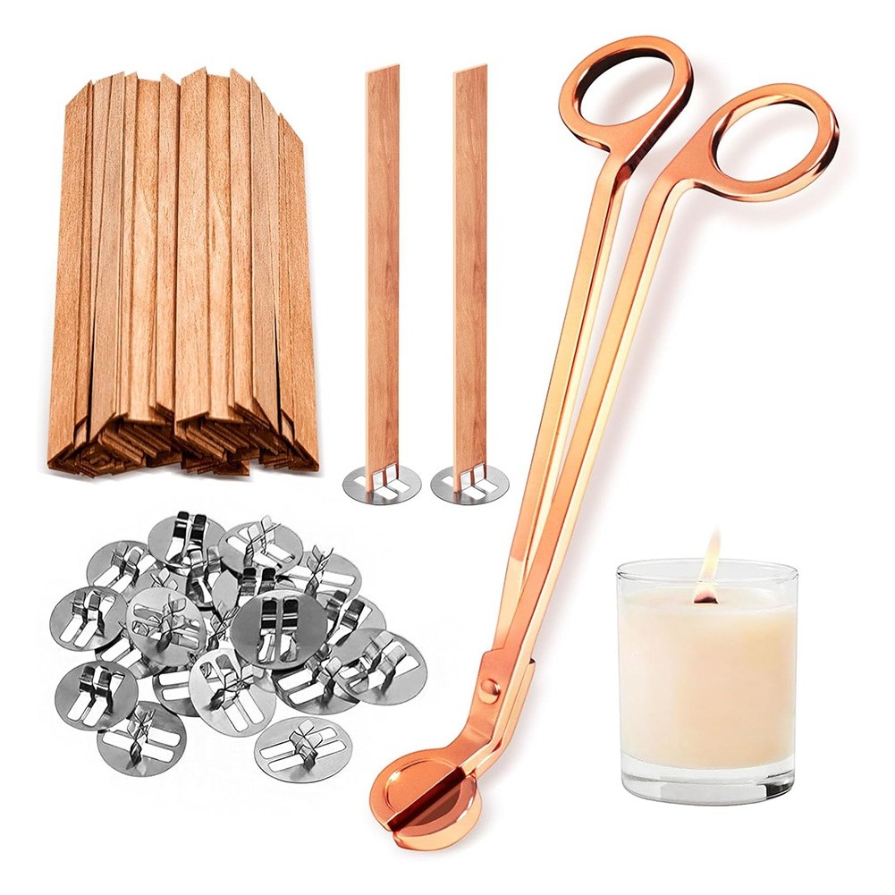 100 Pcs Thickened Wood Wicks, Wood Wicks for Candles Making with Wick6502
