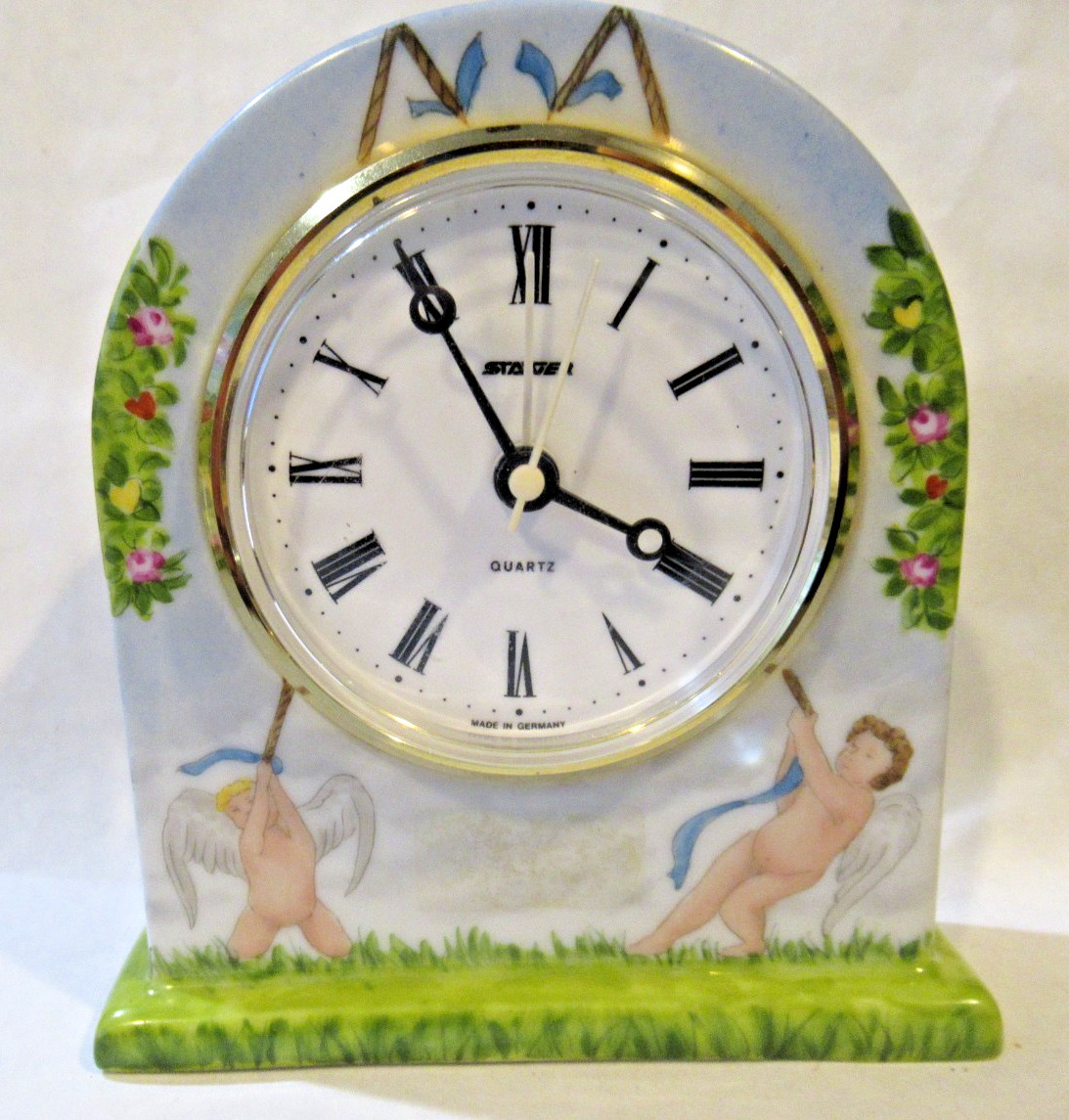 Peint Main Limoges Quartz Table Clock
