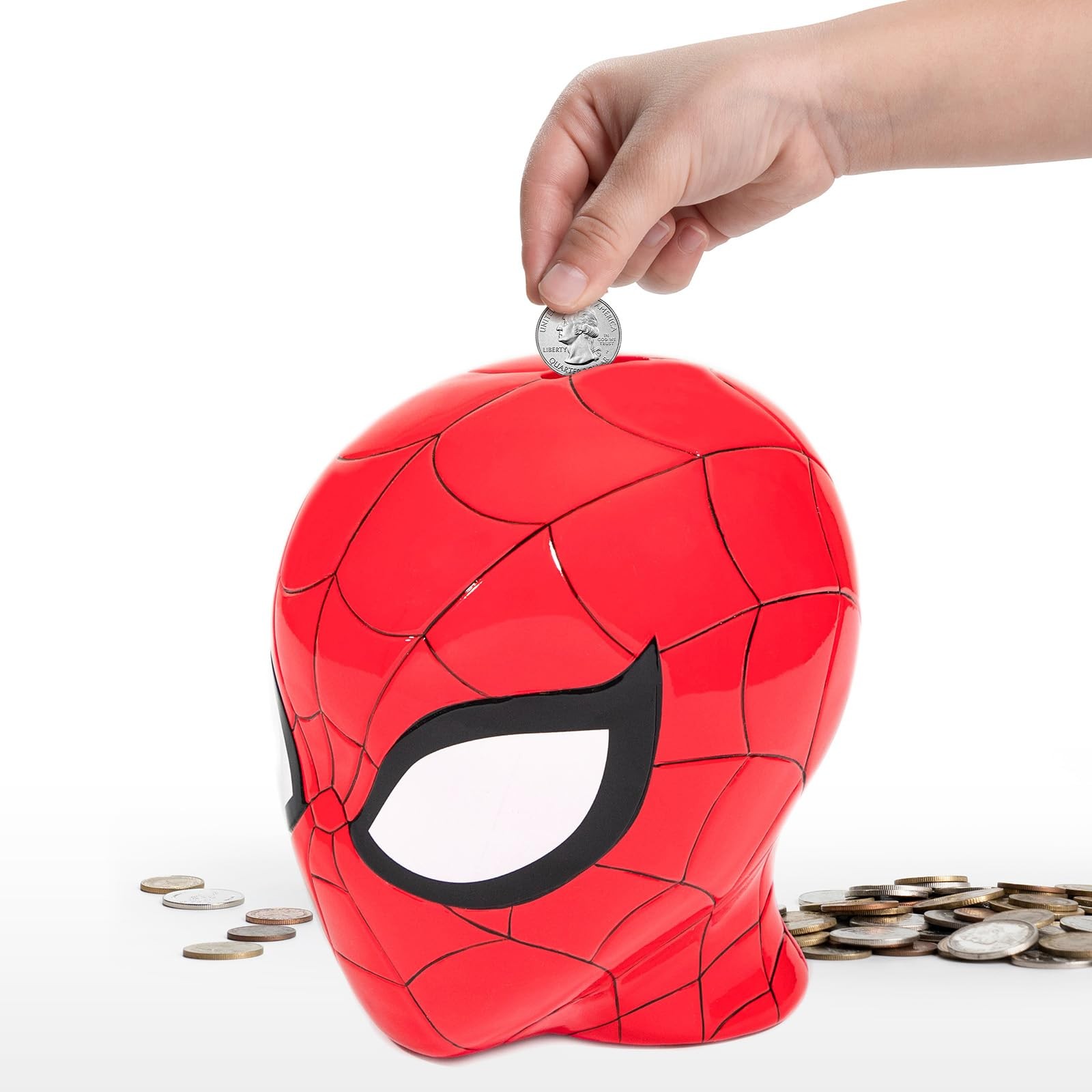 Marvel Spiderman Ceramic Coin Bank - Decor Money Saving Piggy Bank (Official ...