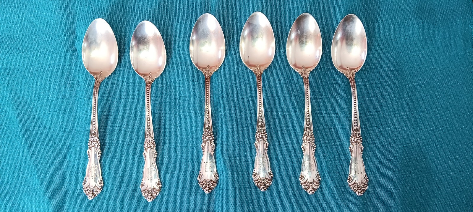6 J Murbach sterling silver tea spoons