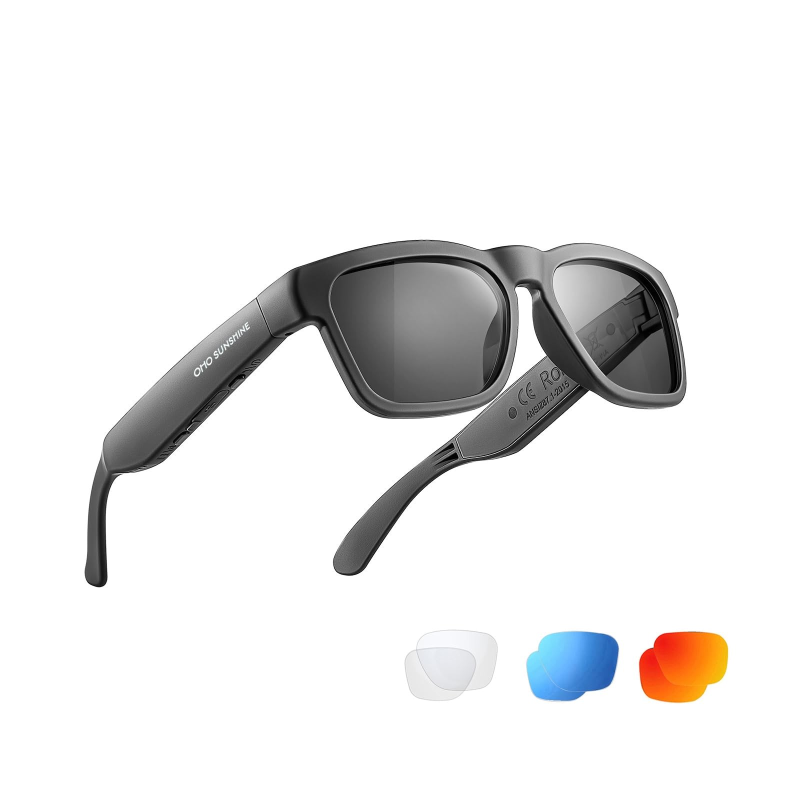 OhO Smart Glasses,Polarized Sunglasses with Bluetooth Speaker,Athletic/Outdoo...