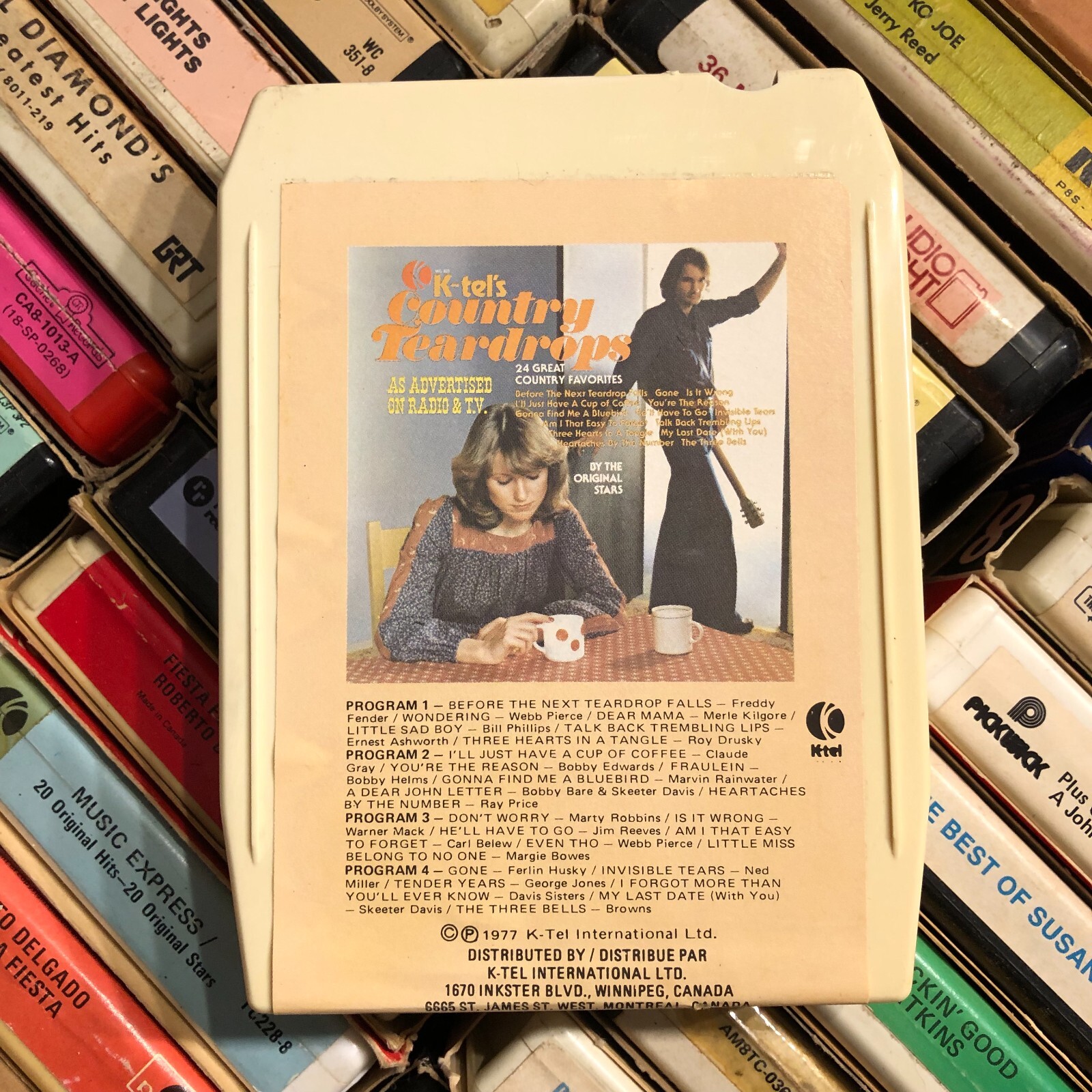 (K-Tel) Coiuntry Teardrops : 24 Great Country Favorites 1977, Lear Jet St8 Track