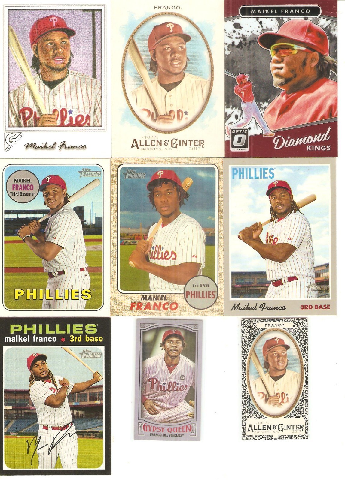 100 CARD MAIKEL FRANCO BASEBALL CARD LOT