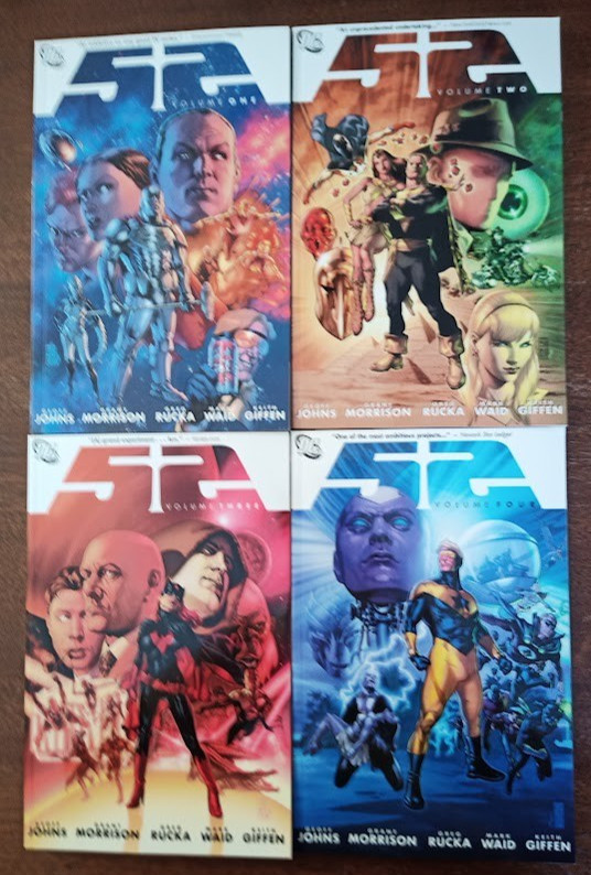 DC 52 Saga 4 volume TPB set telling of the year without Superman, Batman and WW