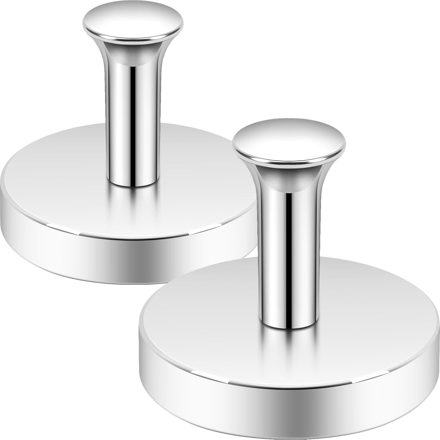 2 Pack Strong Magnet Hooks for Metal Doors, 130lb+ Pull, Silver