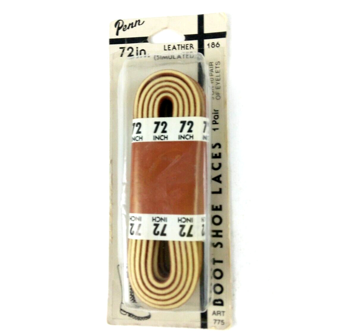 Penn Vintage 72 Inch BOOT Shoe LACES Pair Leather (Simulated) w Original Package