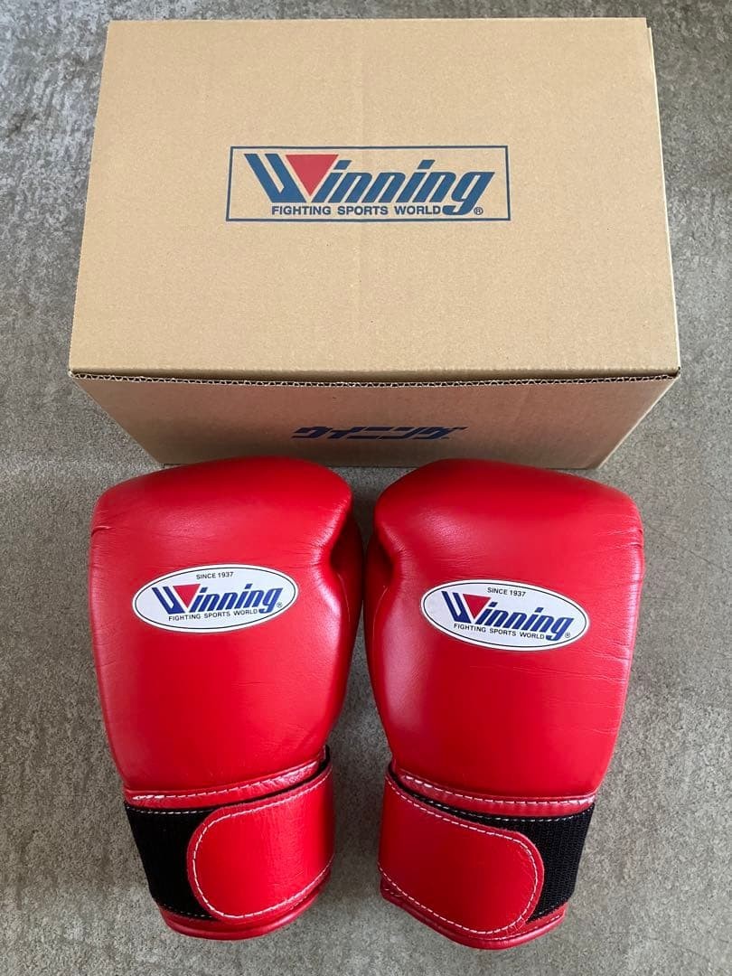 Winning MS-200B 8oz Boxing Gloves Red Tape Type Training Sparring Authentic