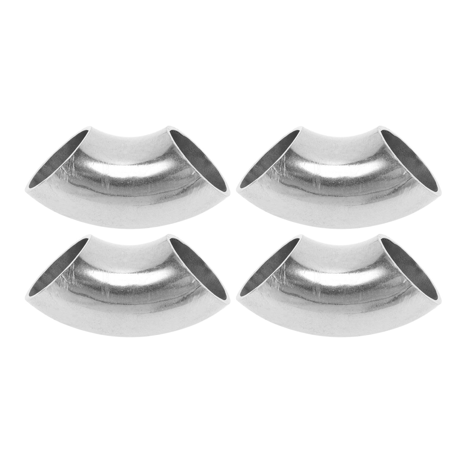 Motoforti 4 Pcs 90 Degree Mandrel Bend Elbow Car Modified 1" OD, Silver Tone 