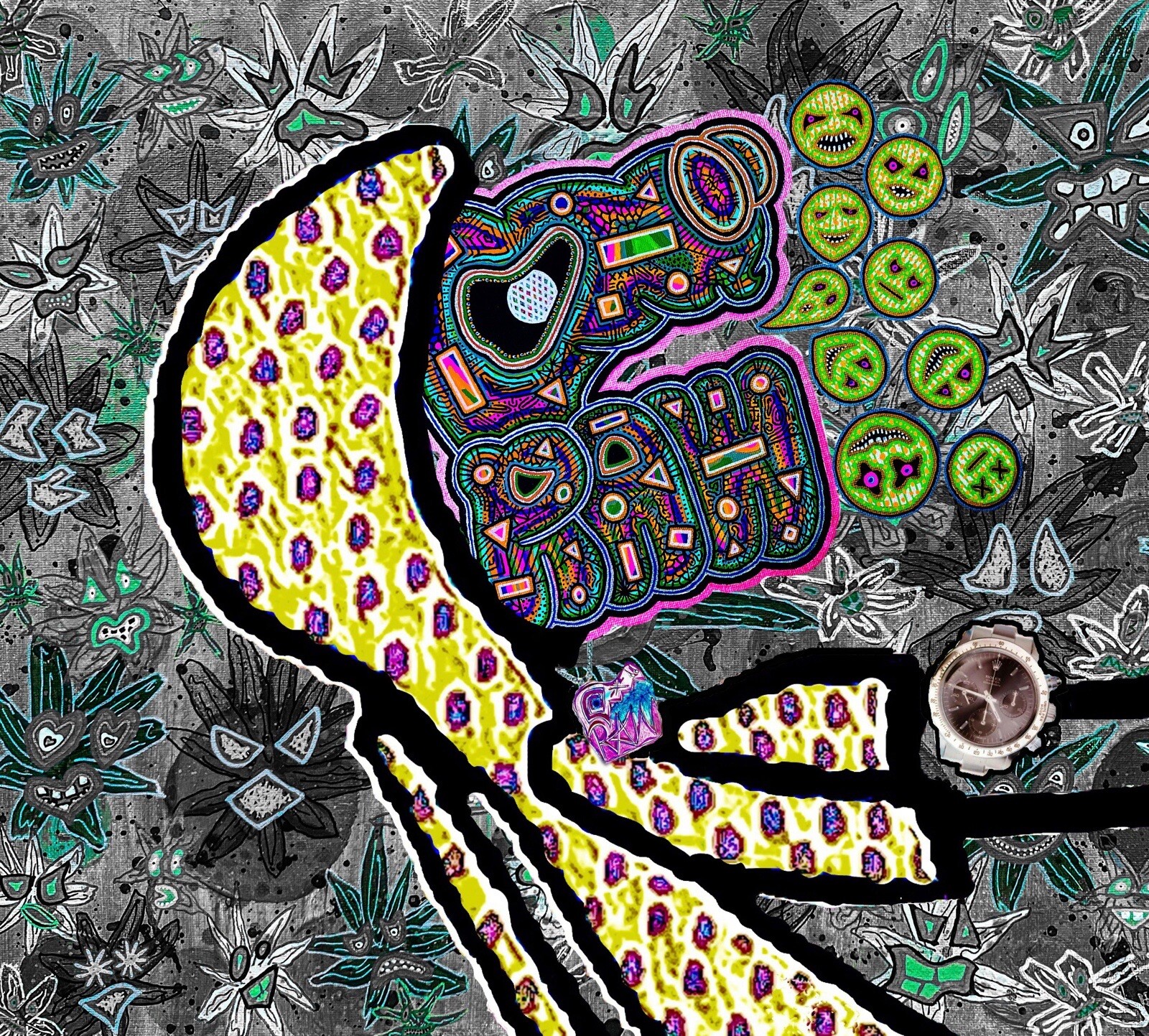 RAW HEADs #96 Toxic Mfer 1of1 Digital Street Art Brut by RabidArtWork