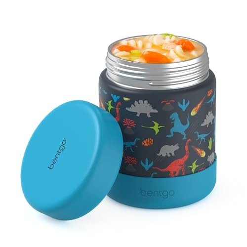  Kids Stainless Steel Food Jar - 11oz Leak-Proof Double Insulated Hot Dinosaur