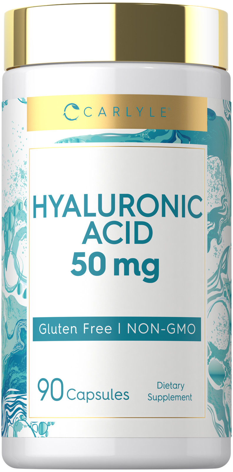 Hyaluronic Acid Supplement | 50 mg | 90 Capsules | Gluten Free | by Carlyle