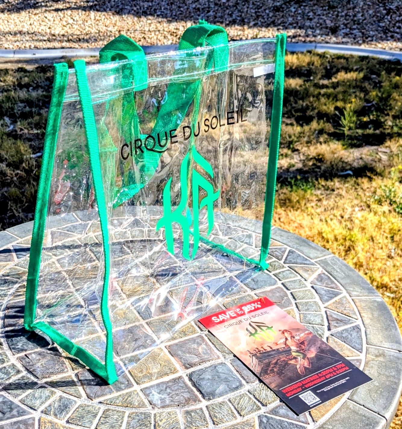 Cirque Du Soleil KA Reusable See-Through 12x5" Tote Bag Las Vegas Souvenir New