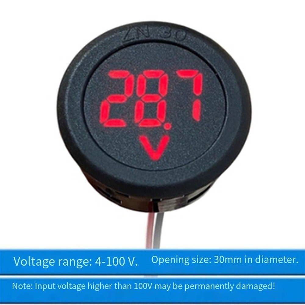 LED Voltmeter LED Voltmeter LED Voltmeter Compact Structure Diameter 30mm