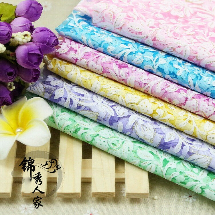 1 Meter Sheer Print Flower Mesh Fabric Wedding Upholstery Cloth DIY Material Red