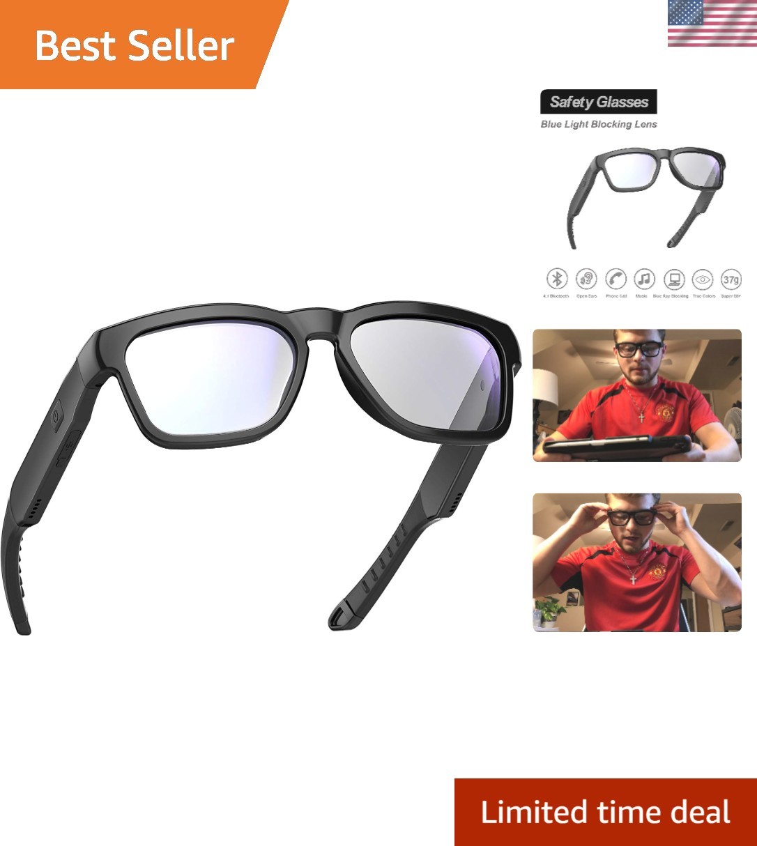 OhO Smart Glasses, Audio Glasses With Bluetooth Speaker,Reading Glasses With ...