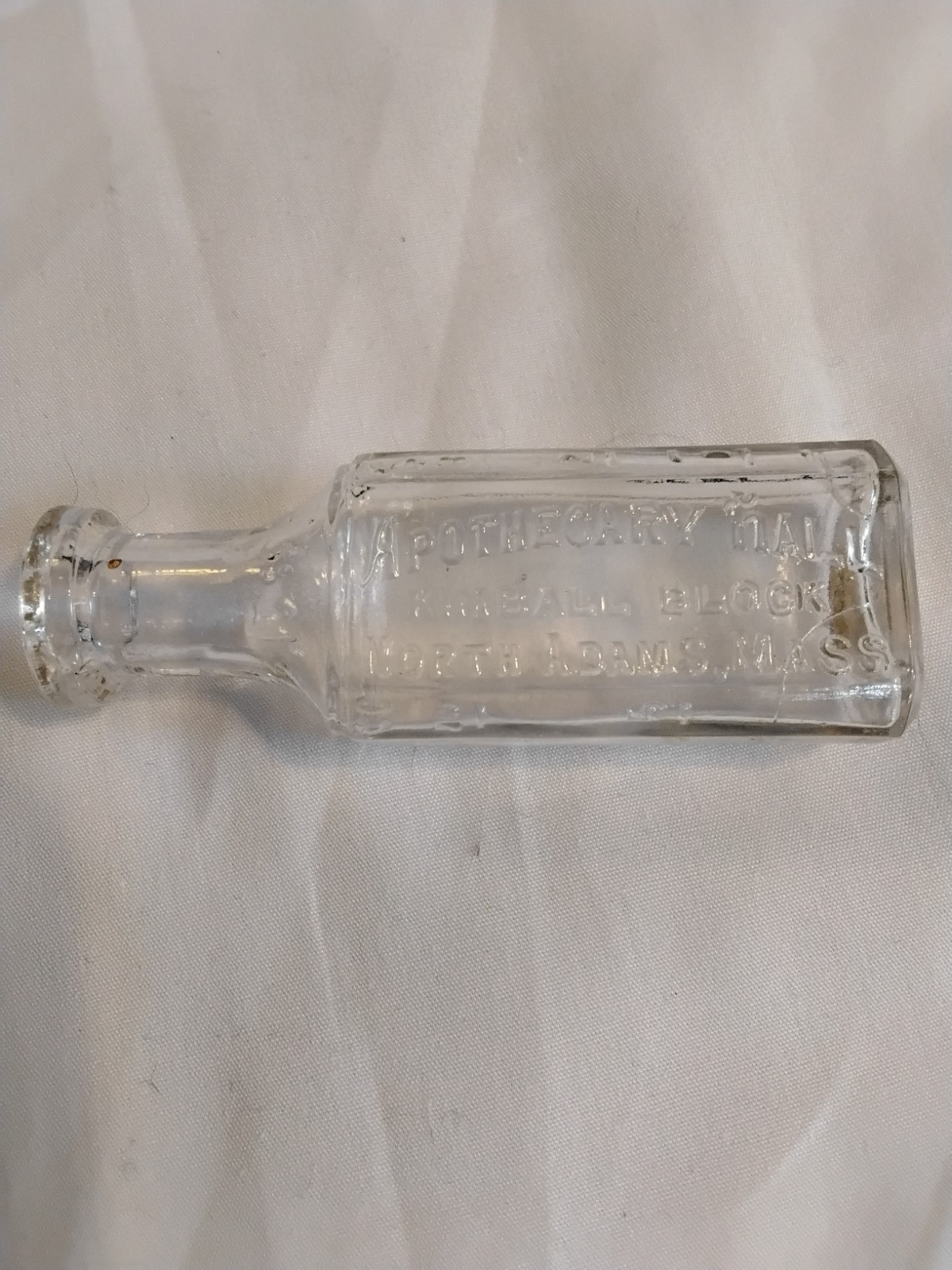 Apothecary Hall Embossed Clear Glass 2 oz. Medicine Bottle