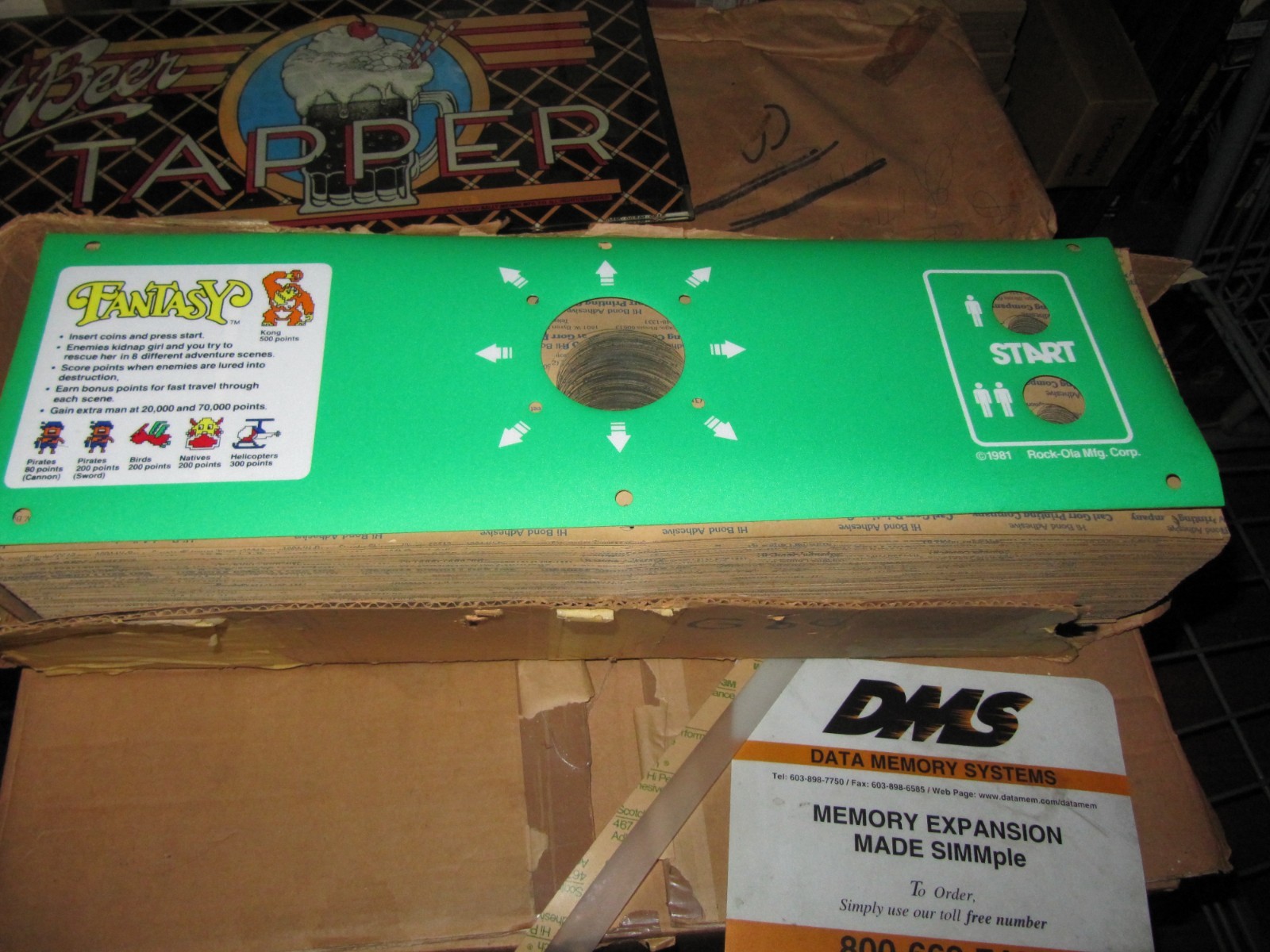 vintage  FANTASY Arcade Control Panel Overlay  ROCK-OLA