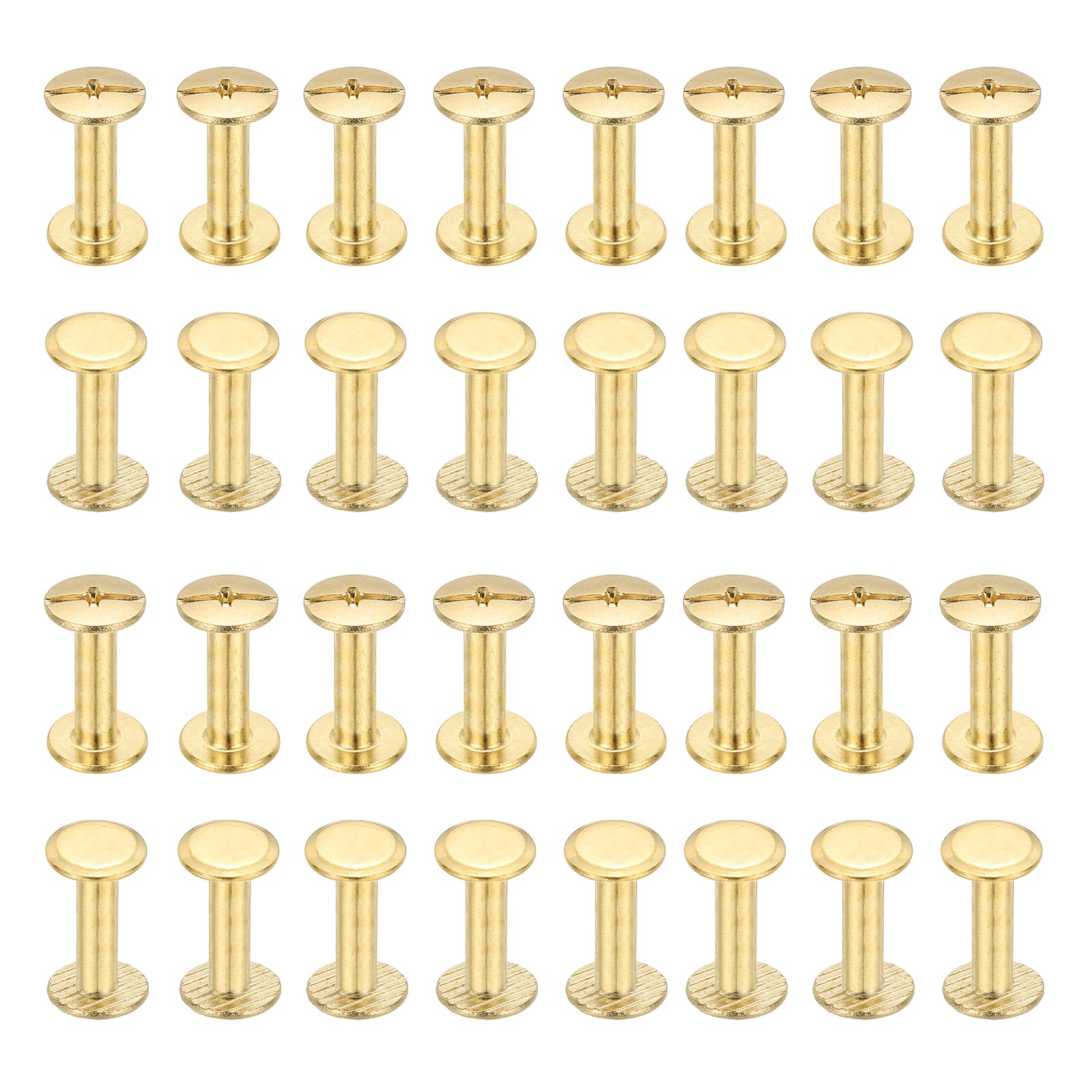 50 Set M4x20mm Carbon Steel Nickel Plated Flat Female Chicago Phillips, Golden