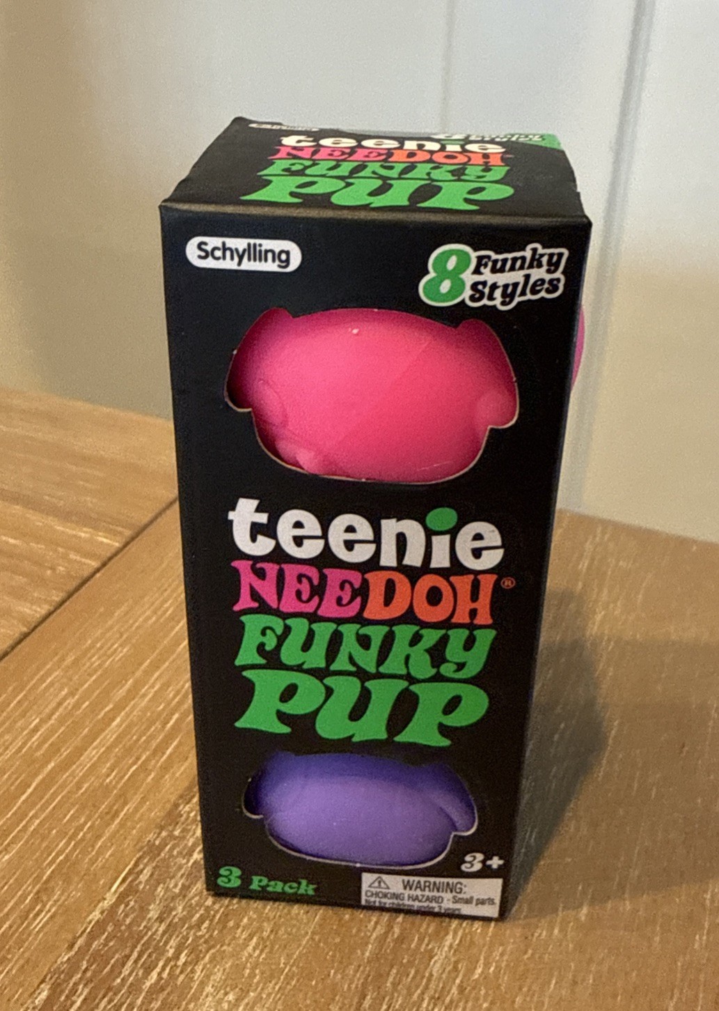Teenie NeeDoh Funky Pups 3 Pack Nee Doh Mini Dogs Three Pak PINK PURPLE & TEAL
