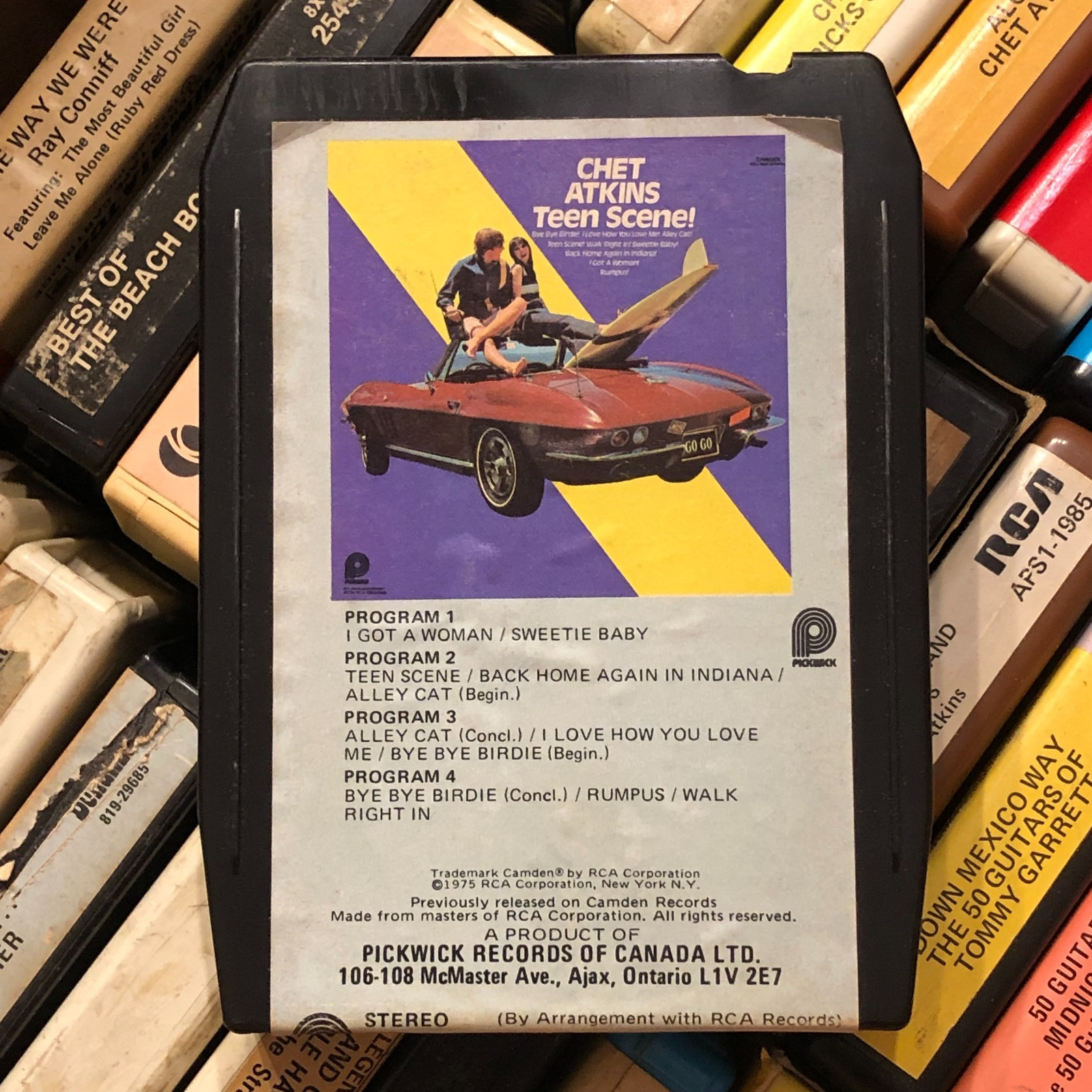 Chet Atkins : Teen Scene (1975), Lear Jet Stereo 8 Track Tape CANADA
