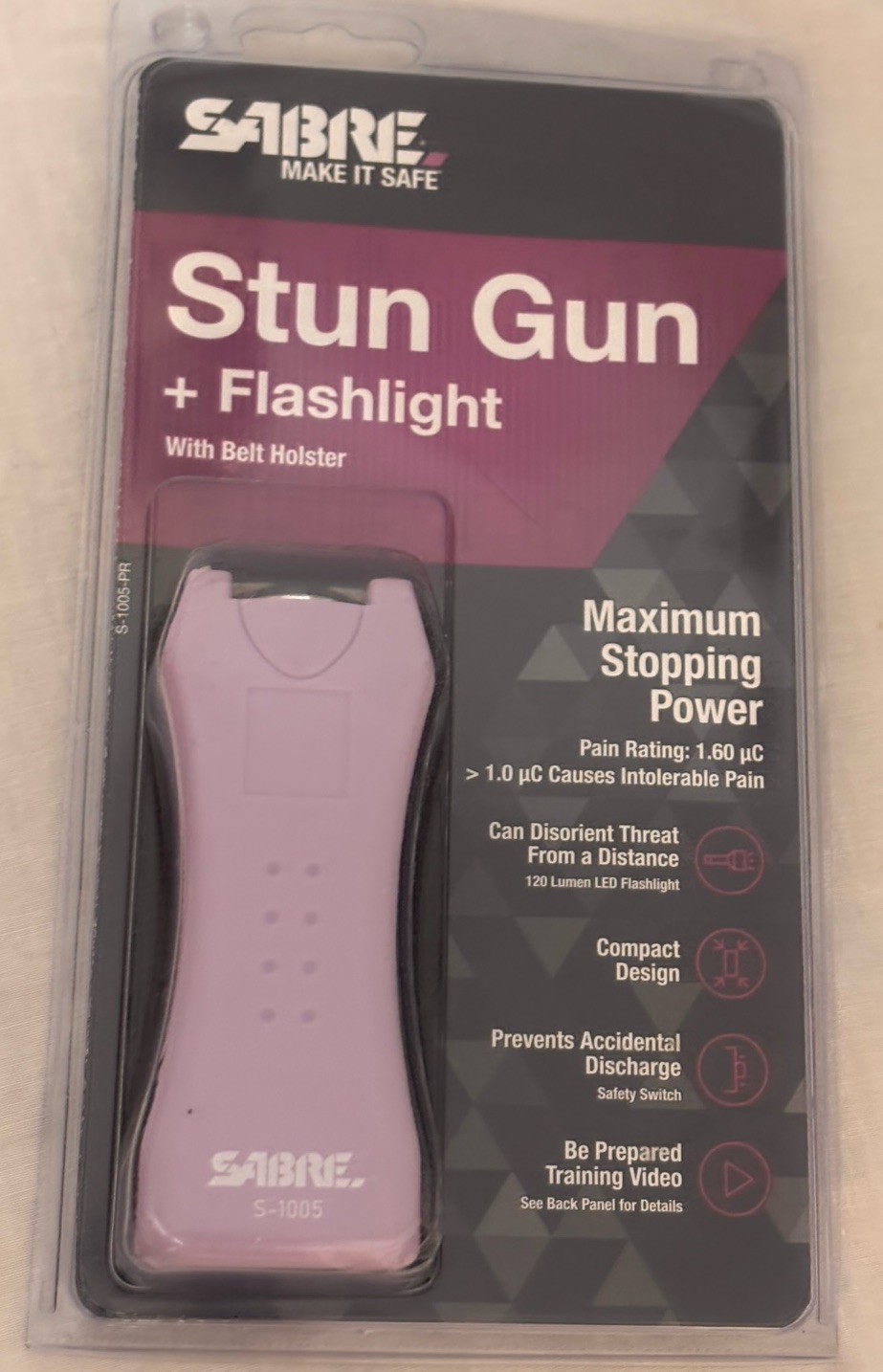 STUN GUN/FLASHLIGHT (by SABRE) MAXIMUM STOPPING POWER!! No Buyers Where Illegal