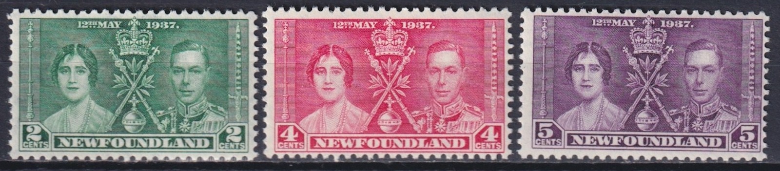 Newfoundland 1937 Michel 218-220 Coronation, King George VI MNH**