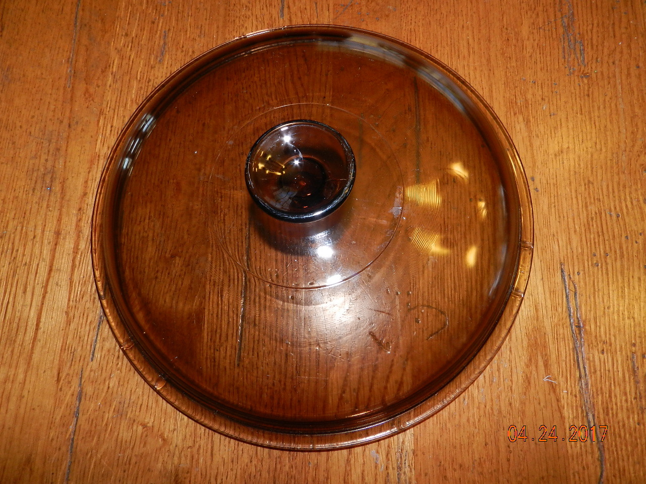 Corning Ware Pyrex Amber Visions Glass Replacement Lid 27 B 10.75 in