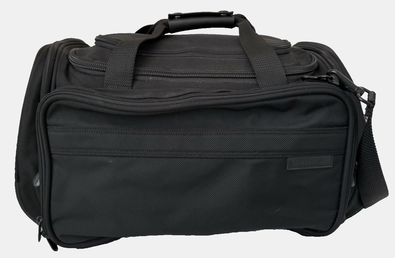 Briggs & Riley Black Carry On Duffel Weekender Travel Gym Bag 21" Trolley Sleeve