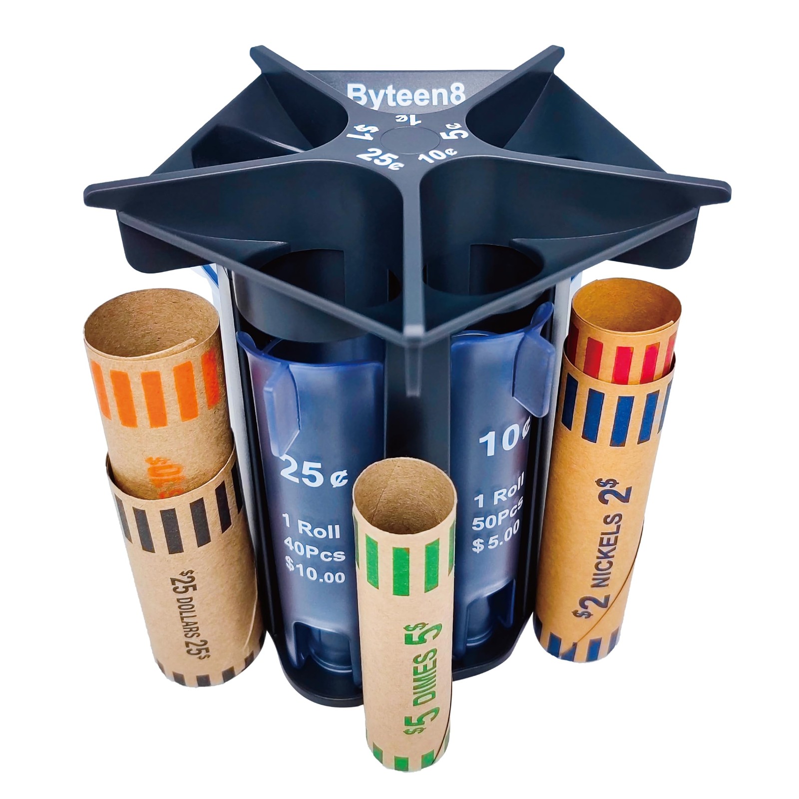 Coin Counter Coin Sorter Tube｜Creative 5-in-1 Change Sorter Coin Organizer｜Ch...