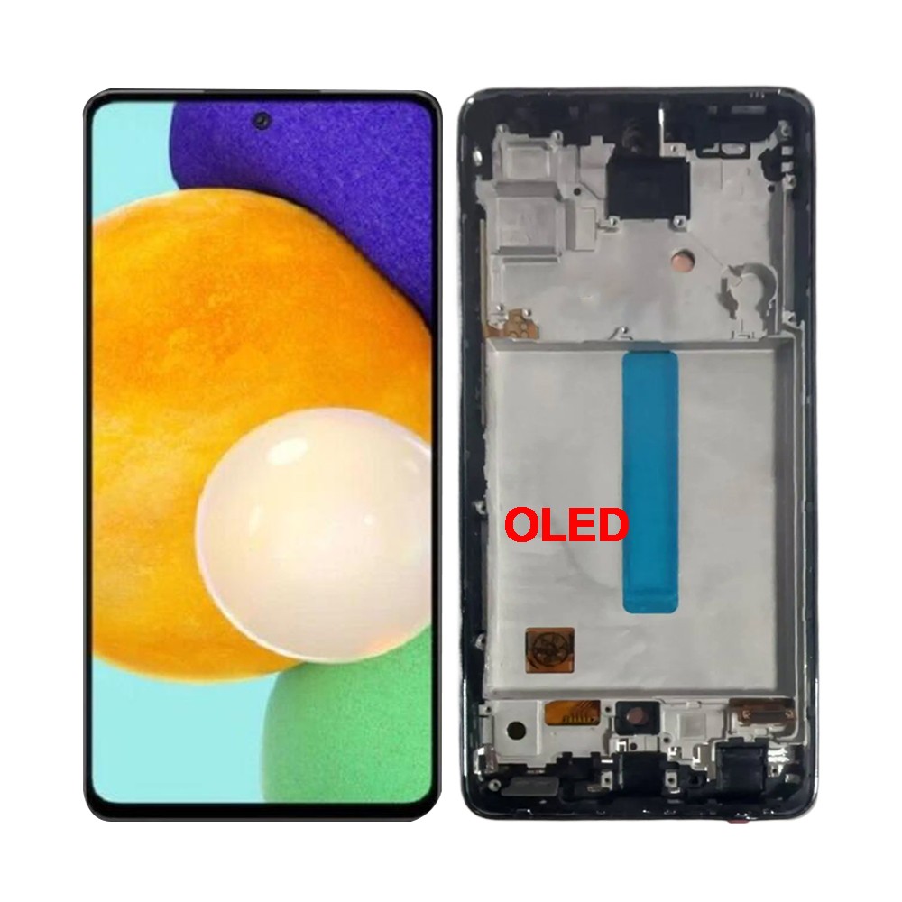For Samsung Galaxy A52 5G SM-A526U A526U1 OLED LCD Touch Screen Digitizer Frame
