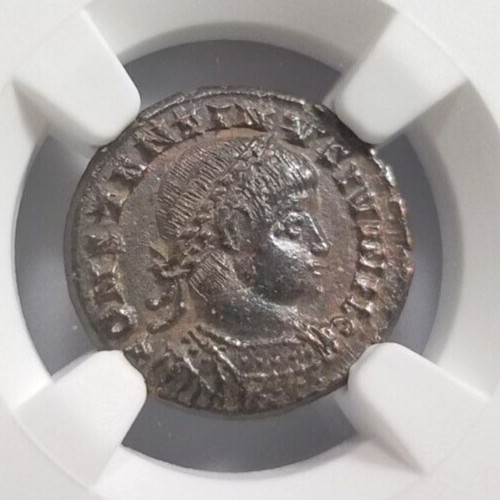 Constantine II Roman Empire BI Nummus AE3/4 NGC Ch AU Ancient Epfig Hoard Caesar