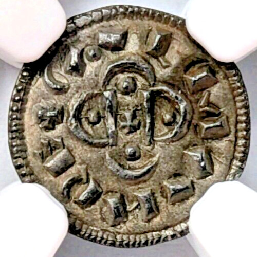 Coloman HUNGARY NGC MS-61 Silver Denar 1095-1116 Holy Christian Cross