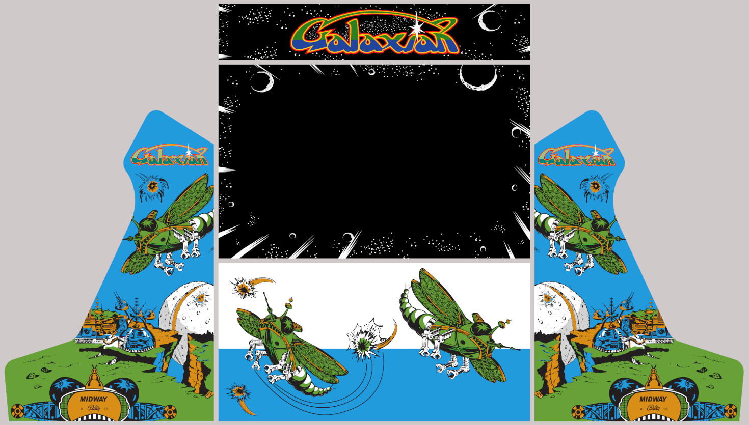 Graphic Arcade Bartop Pandora Box Vinyl Stickers Universal Galaxian