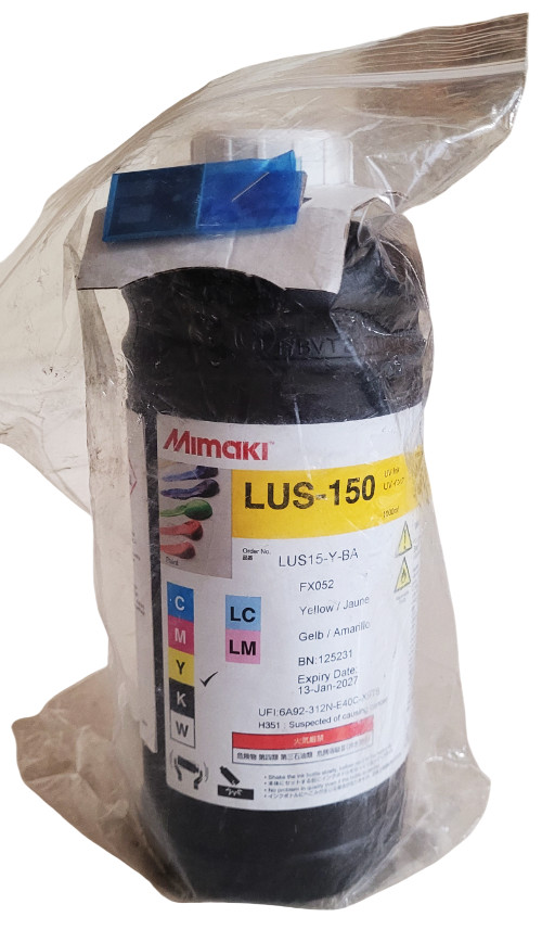Mimaki LUS-150 LUS15-Y-BA Yellow UV Ink 1000ml Exp: 01-2027