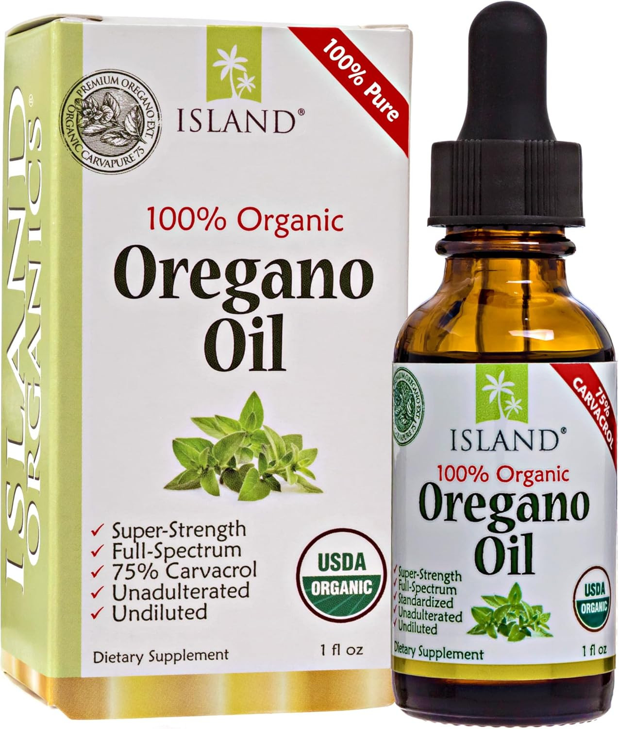 Oregano Oil Organic Liquid Drops - 100% Pure & Undiluted - Usda-Certified Organi