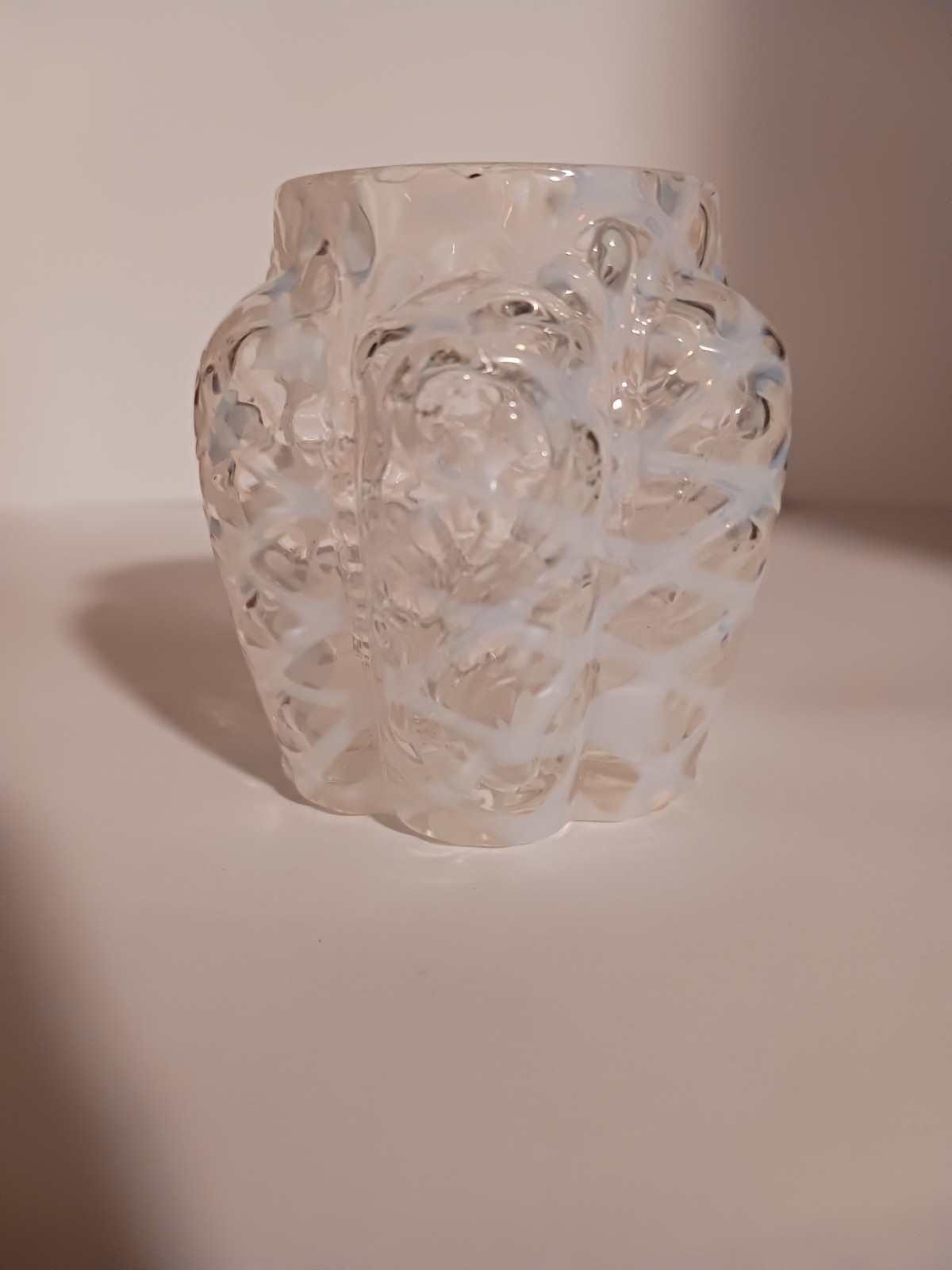 Eapg PANELED SPRIG  Clear Opalescent Art Glass Toothpick Holder.  Northwood...