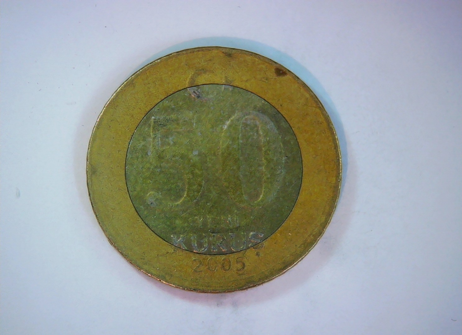 Turkey 2005 50 Kurus Republic of Turkey bimetallic 50 Kurus (Atatürk) Coin